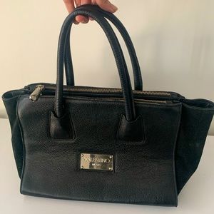 Valentino black leather and suede bag